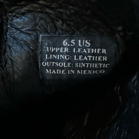 Hinge Sheldon Double Zip Leather Boot Washed Black Size 6.5 EUC - Picture 12 of 12